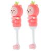 IWOWHERO 2Pcs Soft Bristles Toddler Toothbrush for Kids with Bear Shape Silicone Handle, Safe and Easy-Grip Manual Toothbrush Set for Children Aged 0-9 Years view 1