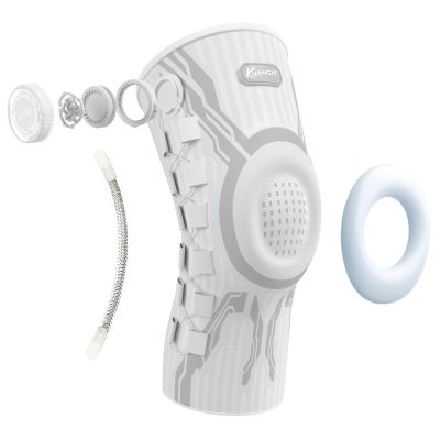 Kuangmi Knob Knee Brace for Pain Relief,Knee Support with Patella Gel Pad & Side Stabilizers,Compression Knee Sleeve for Running,Workout,Arthritis,Joint Pain,Meniscus Tear(White,Right,XL)