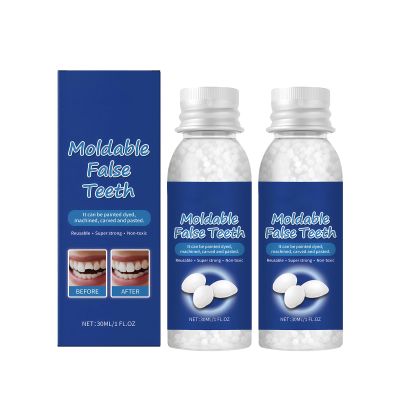 Temporary Tooth Filling Repair Kit,Denture Repair& Missing Tooth Replacement Kit for Broken,Chipped or Missing Teeth,Gap Filling Moldable Fake Teeth(2Pcs)