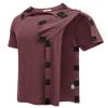 Deyeek Shoulder Surgery Shirts for Men Full Tear Away Short Sleeve T Shirt Adaptive Chemo Clothing with Stick On Fasteners, Red, S view 3