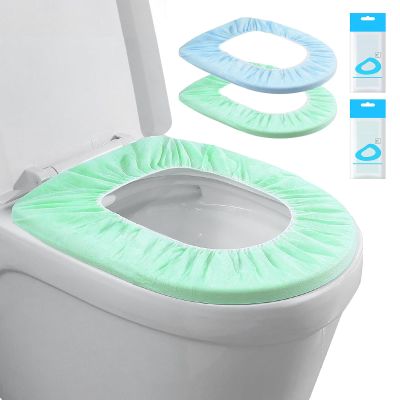 Elastic Large Size Disposable Toilet Seat Covers for Travel,20 Pack Waterproof Toilet Seat Covers for Bathroom,Fit for V/U/O/Square Shape Toilet,Individually Wrapped (2 colors-C set)