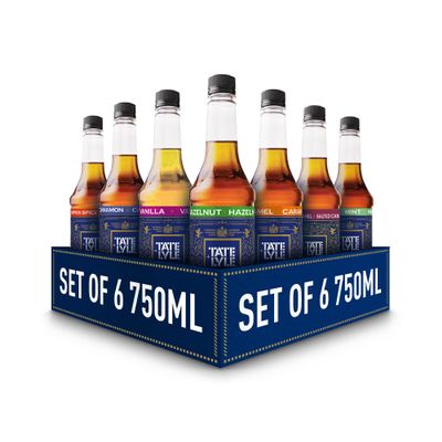 Tate & Lyle - Custom Case Pure Cane Sugar Syrups - 6x750ml - Choose 6 of The Same Flavour - Caramel, Salted Caramel, Hazelnut, Vanilla And More - Fairtrade, Vegan and Vegetarian Friendly