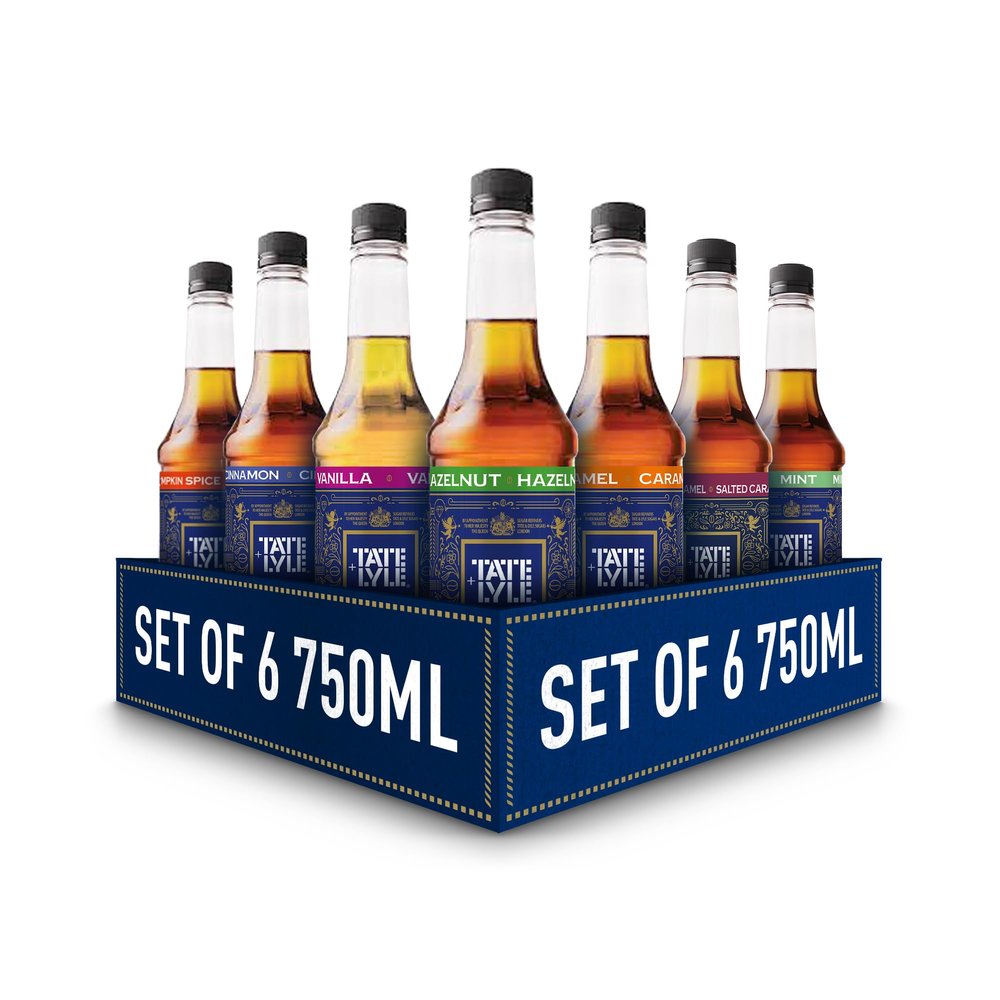 Tate & Lyle - Custom Case Pure Cane Sugar Syrups - 6x750ml - Choose 6 of The Same Flavour - Caramel, Salted Caramel, Hazelnut, Vanilla And More - Fairtrade, Vegan and Vegetarian Friendly