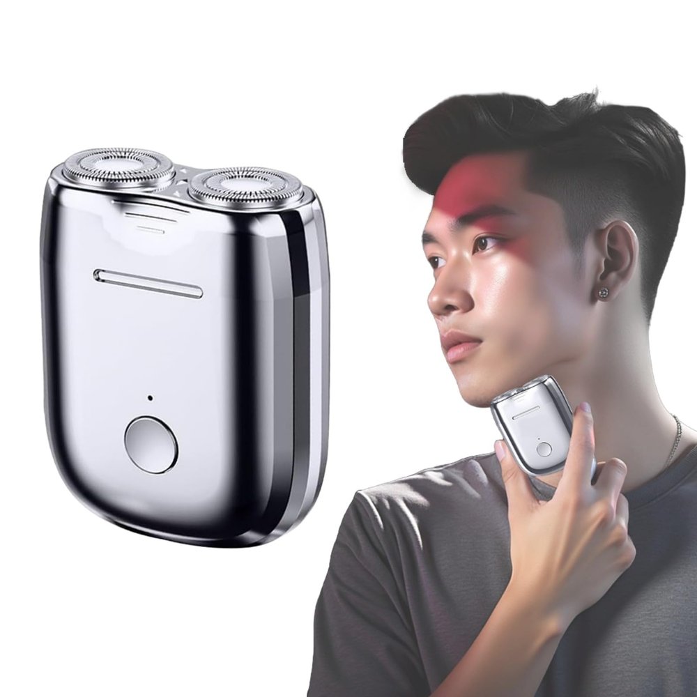 Electric Mini Shaver for Men, Upgraded Electric Razor for Men, Double Head Razor, Wet & Dry Shaving Machine, Portable Razors, IPX7 Waterproof Compact Electric Shaver for Home, Travel, Office