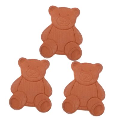 MUCKLILY 3pcs Bear-Shaped Terracotta Sugar Softener Discs Moisture Absorbers for Food Storage Containers Brown Sugar Keeper Bread Saver Cookie Softener Humidity Control Packs