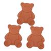 MUCKLILY 3pcs Bear-Shaped Terracotta Sugar Softener Discs Moisture Absorbers for Food Storage Containers Brown Sugar Keeper Bread Saver Cookie Softener Humidity Control Packs view 1