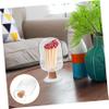 Toyvian Glass Match Storage Jar Decorative Holder with Wood Stopper view 2