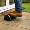 Relaxdays shoe scraper with all-round brushes, outdoor doormat, robust bristles, floor mounting, black/grey view 3