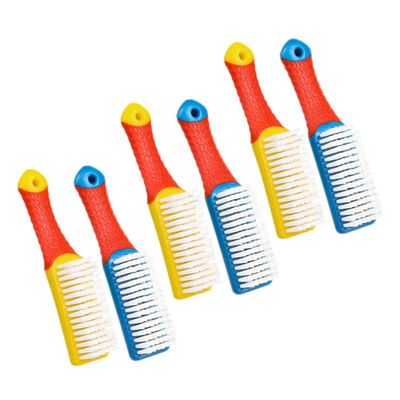 HOODANCOS 6pcs Shoe Cleaning Brush Set with Sturdy Plastic Handles and Flexible Bristles for Effective Scrub Cleaning of Shoes and Clothes in Bathroom and Kitchen