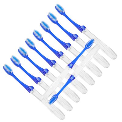 Beaupretty 10pcs Folding Travel Toothbrushes Soft Bristles Portable Compact Household Teeth Brush for Camping Business Trips Ergonomic Lightweight Oral Care