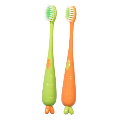 Kids Brushes for Teeth | Carrot-Shaped Cartoon Toothbrushes,Cleaning Gum Care Soft Bristle Manual for Toddler Brushing Ages 3+ Babies Boys Household Travel Bathroom Shower