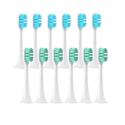 12PCS Replacement Brush Heads,Compatible for XIAOMI MIJIA T300/T500/T700 Sonic Electric Toothbrush Soft Bristle Caps(6BlueL6Green)