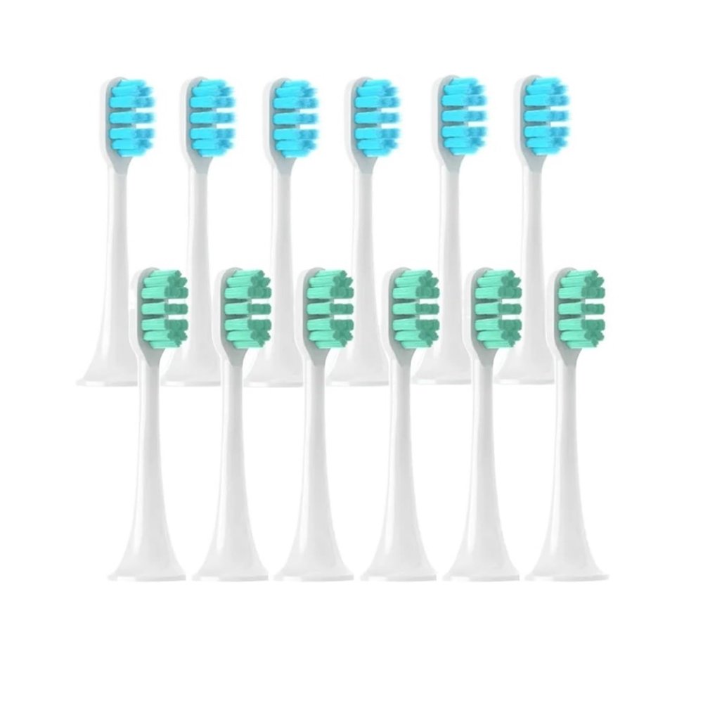 12PCS Replacement Brush Heads,Compatible for XIAOMI MIJIA T300/T500/T700 Sonic Electric Toothbrush Soft Bristle Caps(6BlueL6Green)