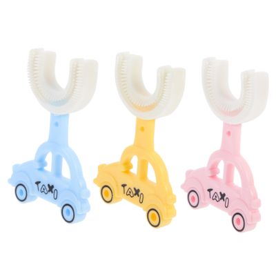 VILLFUL 3pcs U-Shaped Toothbrush Soft Silicone Manual Tooth Cleaning Brush for Boys Gum Massage Function Portable Lightweight Design