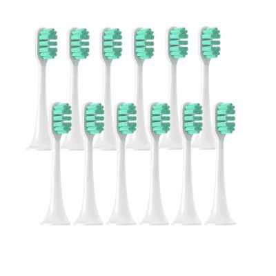 12PCS Replacement Brush Heads,Compatible for XIAOMI MIJIA T300/T500/T700 Sonic Electric Toothbrush Soft Bristle Caps(12Green)