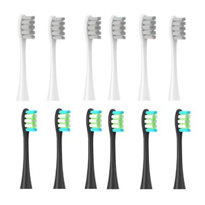 12PCS Replacement Tooth Brush Heads,Compatible for Oclean X/X PRO/ Z1/ F1/ One/Air 2 /SE Sonic Soft Electric(6 Grey 6 Black)