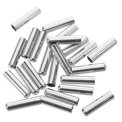 MUELODSIC 50pcs Metal Shoe Lace Caps DIY Shoelace Repair Kit Alloy Drawstring Ends Tips for Sneakers and Boots White 5mm X 20mm Cord Lock Accessories for Shoelace Replacement