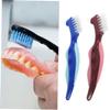 DECOMELODY 2pcs Denture Cleaning Brush Dual Heads Portable Denture Care Brush for False Teeth Travel Use view 3