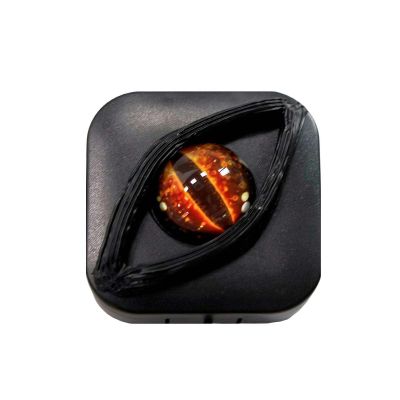 Contact Lens Cases (Empty)- Animals Spooky & Stylish Halloween Style Eye Contacts Lens Storage Holder Leakproof Daily Organized Box Halloween Colored Dragon Eye Lenscase (red)