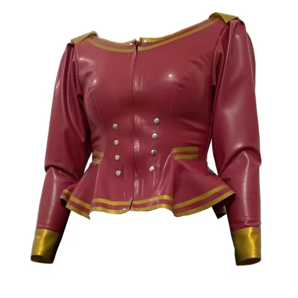 100% Latex Top Shirt Woman Court Style 3D Cutting Customizable Size and Color,Men,S