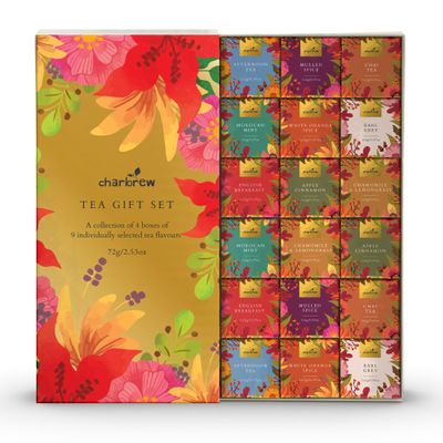 Charbrew Rustic Flowers 36 Box Assortment Tea Gift Set - 36 Mesh Teabags