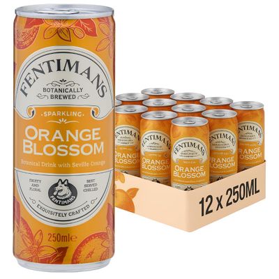 Fentimans Sparkling Orange Blossom - Botanically Brewed Soft Drink - Exquisitely Crafted & Refreshing Soft Drinks - Gluten-Free and Vegan Friendly Soft Drinks - 12 x 250ml Cans