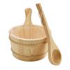 Yorajuy Sauna Bucket - Sauna Wooden Water Bucket | Leakproof Wooden 4L Capacity Shower Supplies Bath Tools for Backyard Outdoor Steam Bathing Garden Home Bathrooms Apartment House Hotel view 1