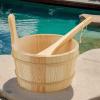 Yorajuy Sauna Bucket - Sauna Wooden Water Bucket | Leakproof Wooden 4L Capacity Shower Supplies Bath Tools for Backyard Outdoor Steam Bathing Garden Home Bathrooms Apartment House Hotel view 2