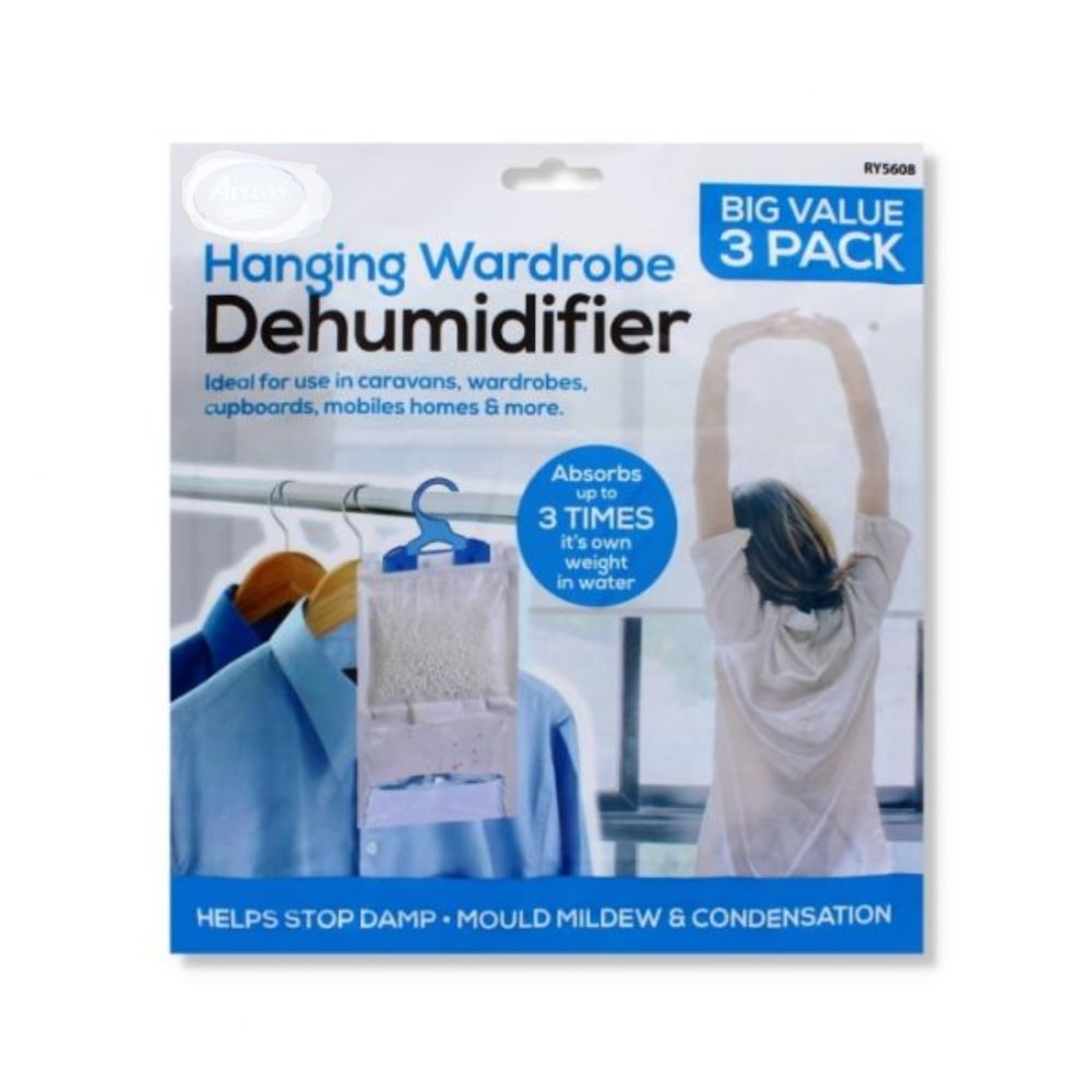 Lettuce Eat Wardrobe Dehumidifier Hanging Bags Pack of 12 Moisture Absorbers, Trap, Condensation, Dehumidifiers for Damp, Mould, Bedroom, Caravan, Bathroom, Basement, Office 180g Each