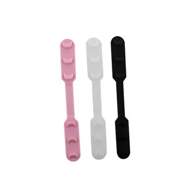 LALADEFIEE 4Pcs Silicone Mask Band Extension Buckles, Adjustable 3-Gear Strap Extenders, Practical Mask Accessories for Men and Women, Black