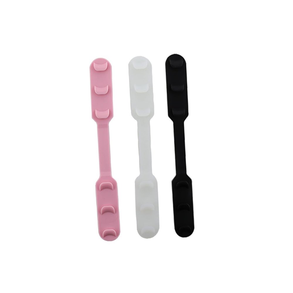 LALADEFIEE 4Pcs Silicone Mask Band Extension Buckles, Adjustable 3-Gear Strap Extenders, Practical Mask Accessories for Men and Women, Black