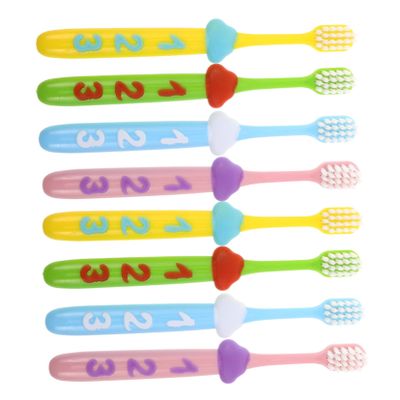 OATIPHO 2sets Boys and Girls Toothbrush Soft Bristles Handle Boy Girl Toothbrush Manual Number Design for Oral Health Teeth Cleaning