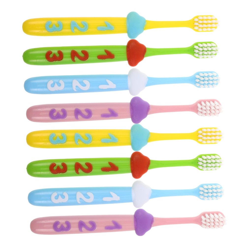 OATIPHO 2sets Boys and Girls Toothbrush Soft Bristles Handle Boy Girl Toothbrush Manual Number Design for Oral Health Teeth Cleaning