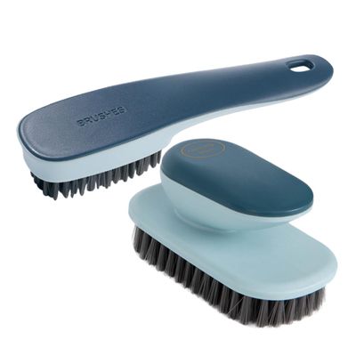 Hohopeti 2pcs Scrub Cleaning Brush Set with Easy to Grip Handle and Soft Nylon Bristles for Shoe and Clothing Cleaning, Suitable for Home and Kitchen Use
