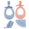 Gogogmee 2 Pcs Silicone Toothbrush with Rotating Brush for Molar Cleaning Non-Slip Handle Training Tool Soft Cartoon Teething Plaything view 4