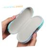 BELLIFFY Double Layer Glasses Case with Leak-Proof Lens Holder and Mirror Pu Contacts Holder for Travel and Daily Use view 3