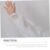 DECORNIJIA 50Pcs Protective Arm Protectors Protective Sleeves Breathable Disposable Non-Woven Fabric White Arm Covers for Work and Home Cleaning view 4