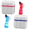 BCOATH Denture Cleaning Kit 2pcs with Retainer Holder and Soaking Box Set, Blue and Red Teeth Storage Case with Cleaning Brush for Travel and Home Oral Care view 1