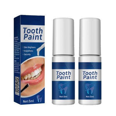 2 x Instant Whitening Teeth Paint, 5 ml, Teeth Whitening & Bleaching Against Coffee, Tea, Red Wine Stains, Gentle Teeth Bleaching for Sensitive Teeth, White Teeth for Men and Women