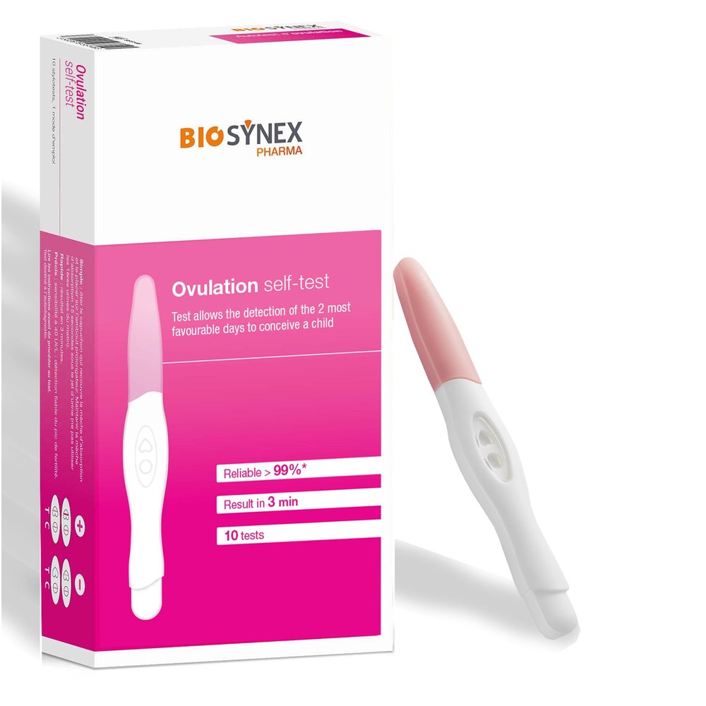 BIOSYNEX - Ovulation Test (Box of 10) - Fertility Period Home Test - Conception Support: Find Your 2 Peak Days