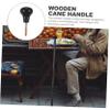 Wooden Cane Handle Replacement with Connector Screw, Polished Round Knob view 2