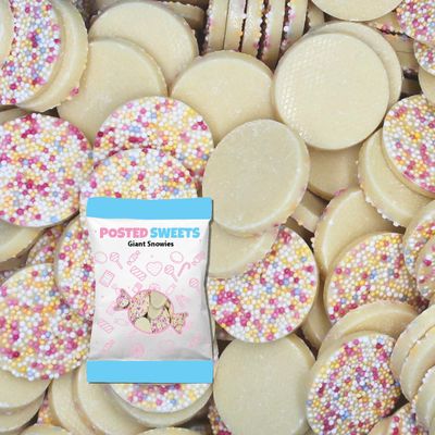 Bulk 1 kg Giant White Chocolate Snowies Sweets | Pick & Mix | Candy | Sweet Hamper | 1000 grams