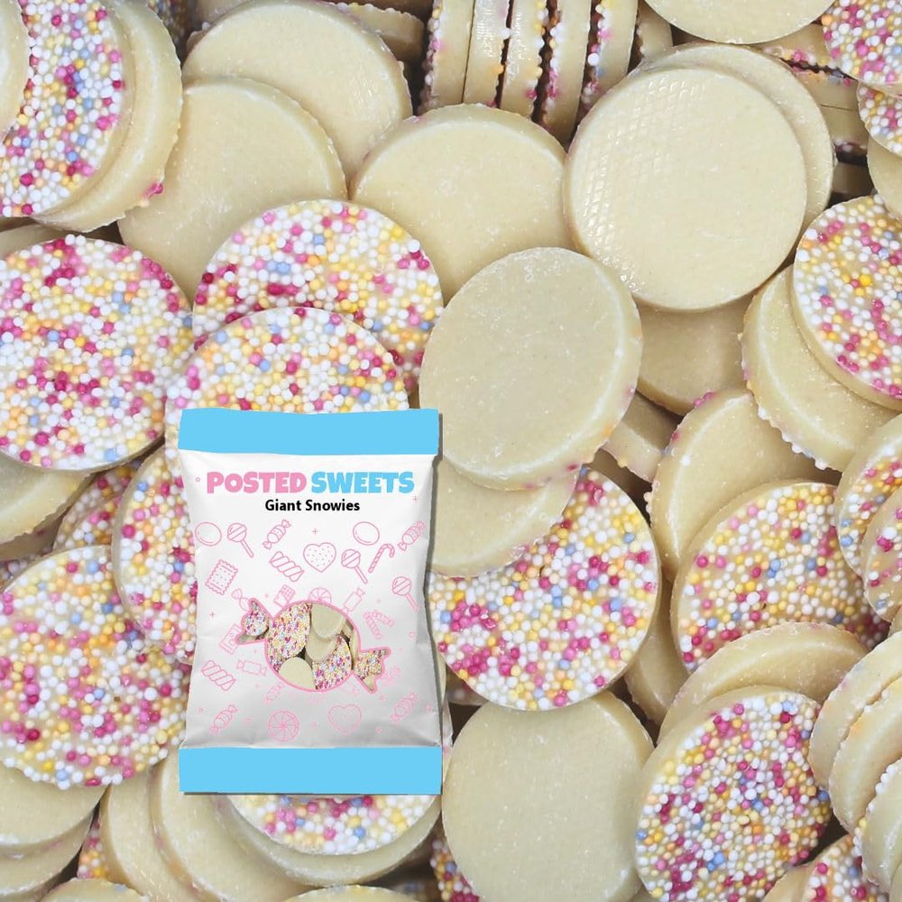 Bulk 1 kg Giant White Chocolate Snowies Sweets | Pick & Mix | Candy | Sweet Hamper | 1000 grams