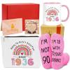 Farmansion 90th Birthday Gifts For Women, 6pcs Gift Set For 90 Year Old Women, 1936 Birthday Gifts with Coffee Mug,Cosmetic Bag,Socks view 1