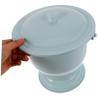 Healvian Unisex Chamber Pot Set 2pcs with Lid, Portable Plastic Urinal Pot for Adults and Children, Bedside Toilet Spittoon for Camping and Home Use, Gray and Blue view 4