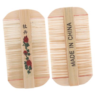Anneome 2pcs Double Side Fine Tooth Bamboo Comb for Dandruff Removal Scalp Massage Natural Grooming Tool Childsafe Design Compact and Travel Friendly
