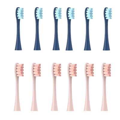 12PCS Replacement Tooth Brush Heads,Compatible for Oclean X/X PRO/ Z1/ F1/ One/Air 2 /SE Sonic Soft Electric(6 Dark Blue 6 Pink)