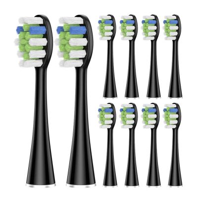 5 Pcs/10 Pcs Replacement Brush HeadsCompatible for AquaSonic Black Series Vibe Pro Duo Electric Toothbrush(10 pcs BK)