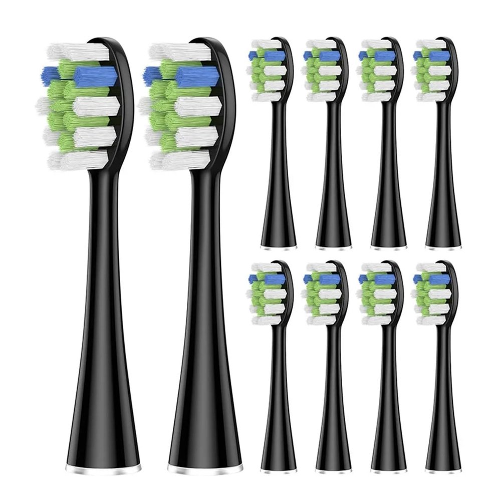 5 Pcs/10 Pcs Replacement Brush HeadsCompatible for AquaSonic Black Series Vibe Pro Duo Electric Toothbrush(10 pcs BK)