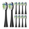 5 Pcs/10 Pcs Replacement Brush HeadsCompatible for AquaSonic Black Series Vibe Pro Duo Electric Toothbrush(10 pcs BK)